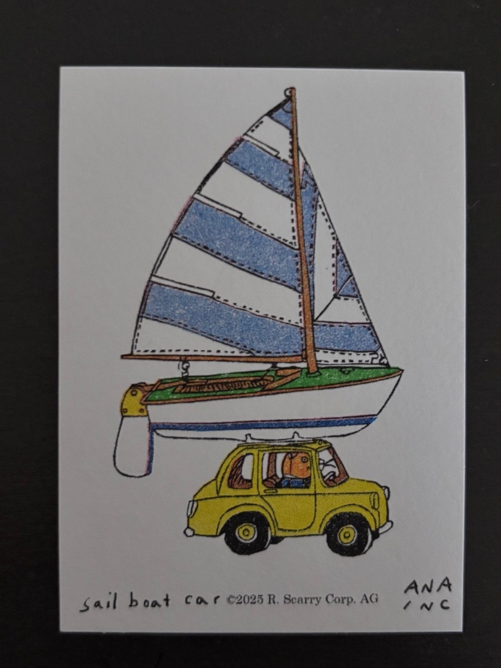 Ana Inciardi Mini Print - Richard Scarry Sail Boat Car